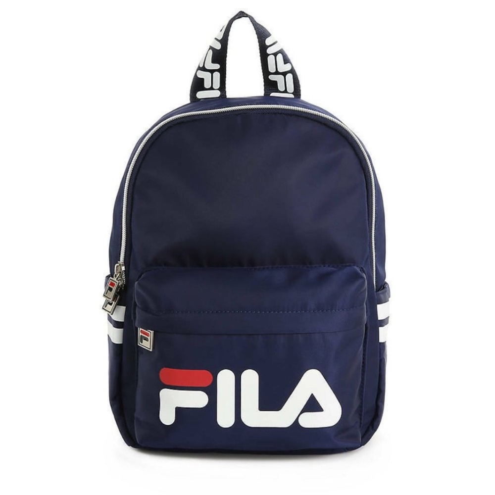 Fila Bree Mini 12” Backpack Navy Blue Nylon Spacious Main Compartment